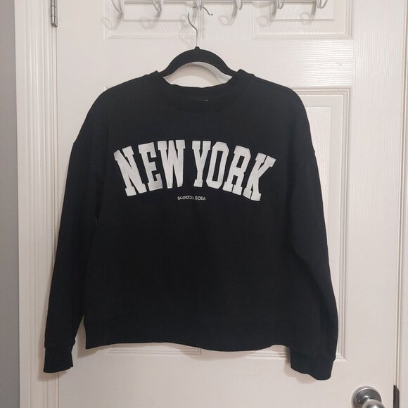 Scotch & Soda Amsterdam Black New York Sweatshirt - Picture 1 of 8